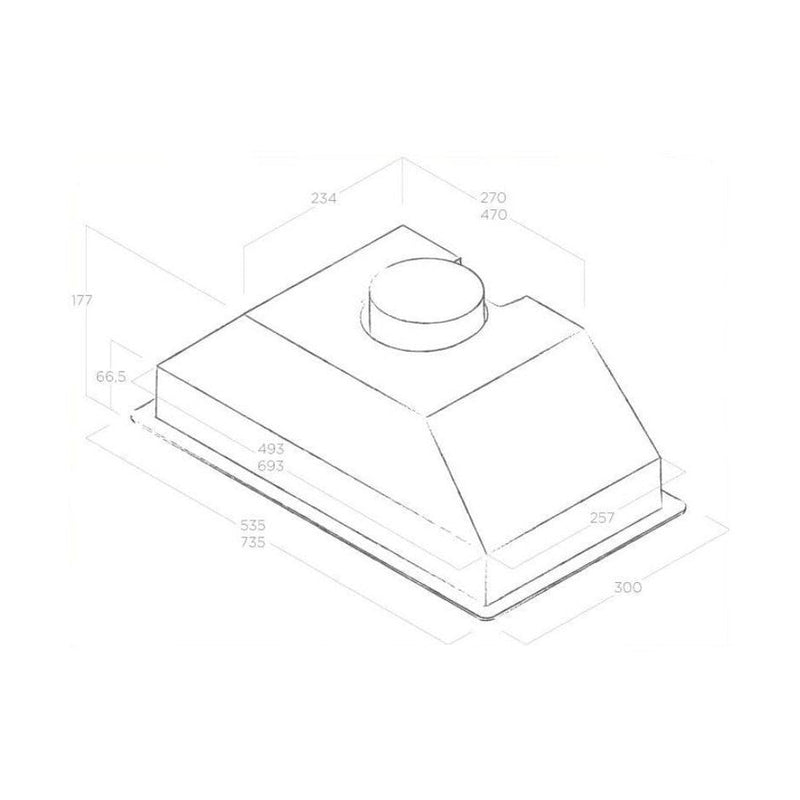 Elica 52cm ERA C Canopy Hood for 60cm Unit Stainless Steel + White | ERACIXA80