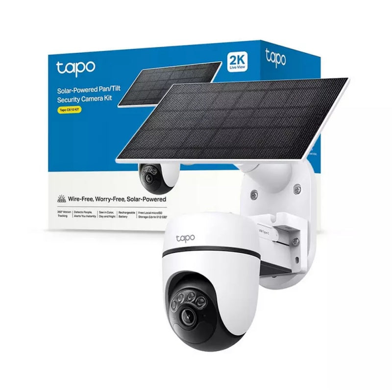 TP Link Tapo Solar Powered Pan & Tilt Home Security Camera Kit | TAPOC610KIT