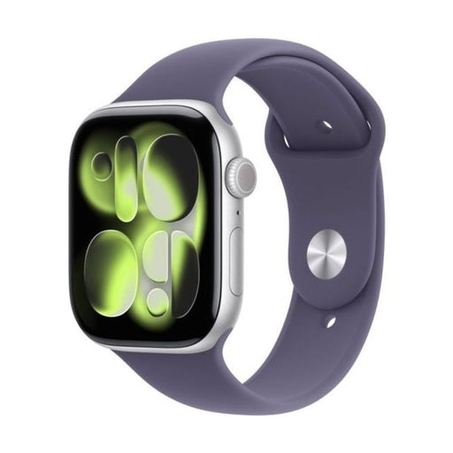 Apple Watch Series 11 GPS  46mm Silver Aluminium Case with Purple Fog Sport Band - S/M