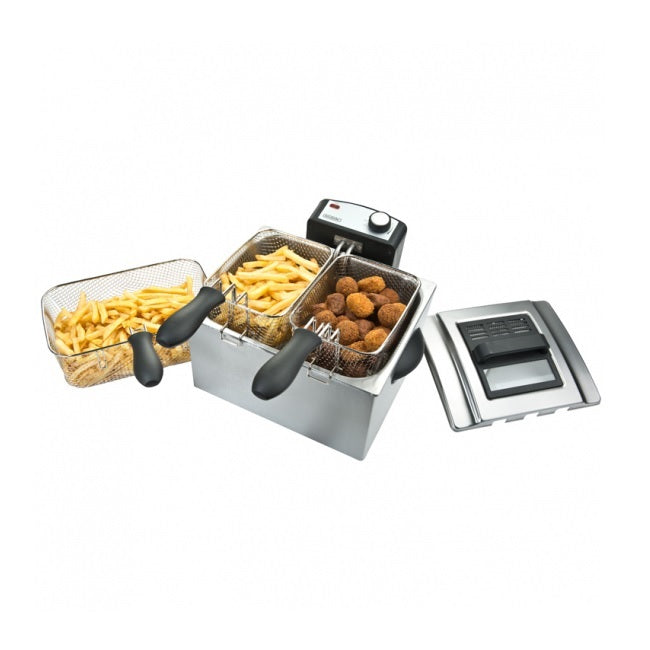 Bourgini 5L Triple Basket Deep Fat Fryer Stainless Steel | 209498