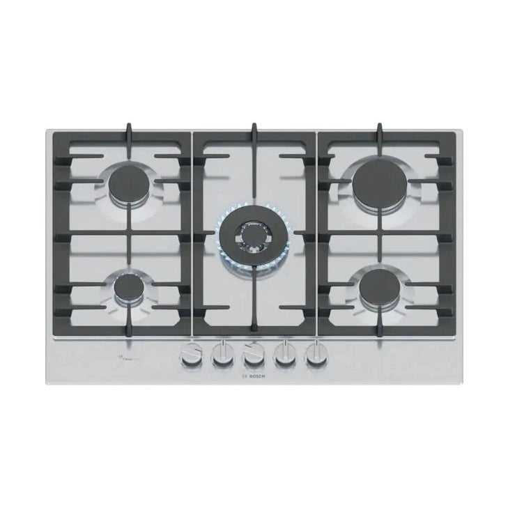 Bosch Series 6 75cm 5 Burner Gas Hob - Stainless Steel | PCQ7A5I90
