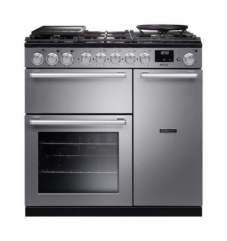 Rangemaster Nexus 90cm Dual Fuel Range Cooker - Stainless Steel/Chrome | NEX90DFSTST/CM1