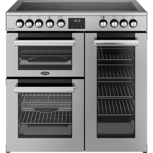 BELLING Cookcentre 90E Electric Ceramic Range Cooker - Stainless Steel & Chrome