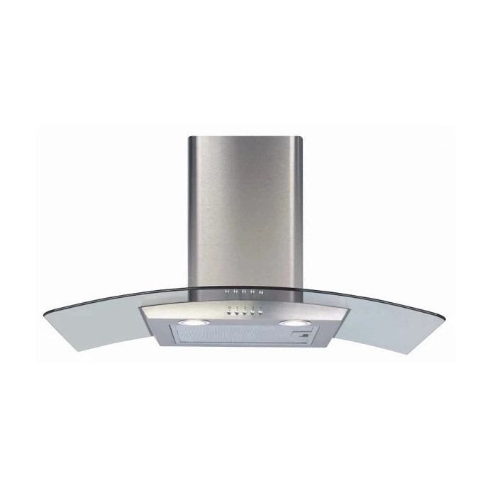 CDA ECP82SS 80cm Stainless Steel Curved Glass Chimney Cooker Hood Extractor Fan