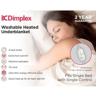 Dimplex Single Washable Heated Underblanket DUB1001