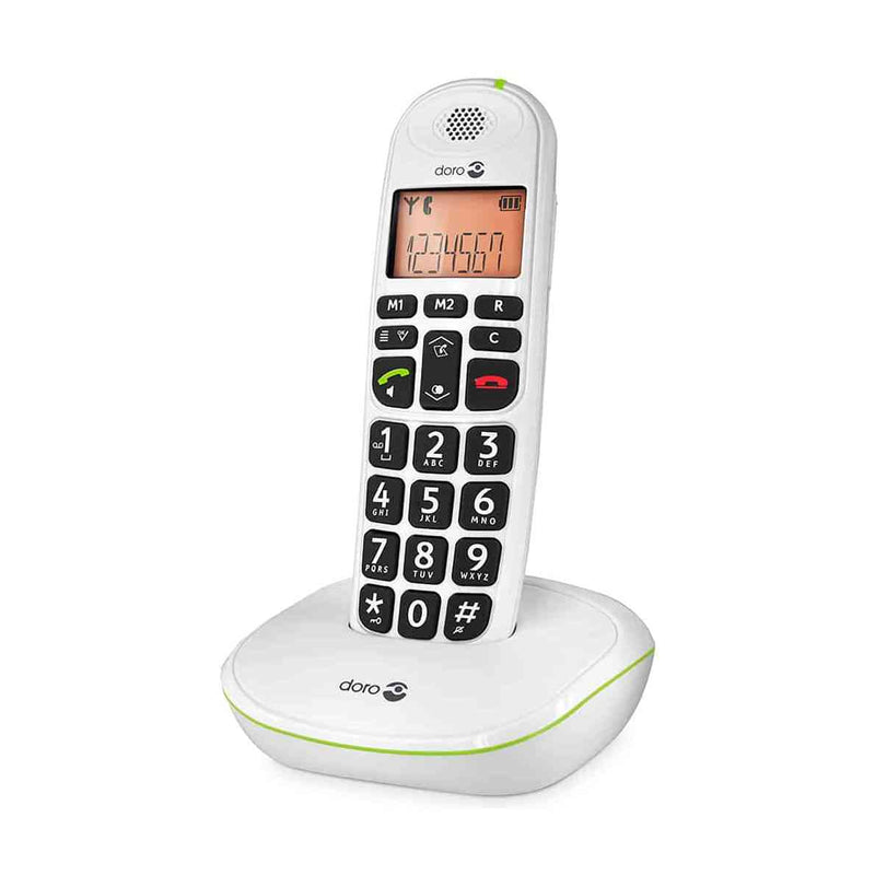 BIG BUTTON CORDLESS PHONE-EASY 100watt WHITE TELEPHONE