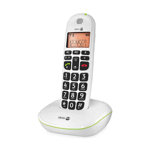 BIG BUTTON CORDLESS PHONE-EASY 100watt WHITE TELEPHONE
