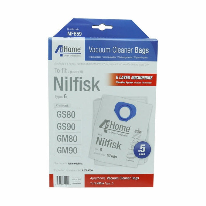 Microfibre Vacuum Bags – Nilfisk Type G 70 80 90 – Pack of 5