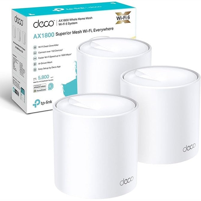 TP-Link Deco X20 AX1800 Whole Home Mesh WiFi System 3 Pack