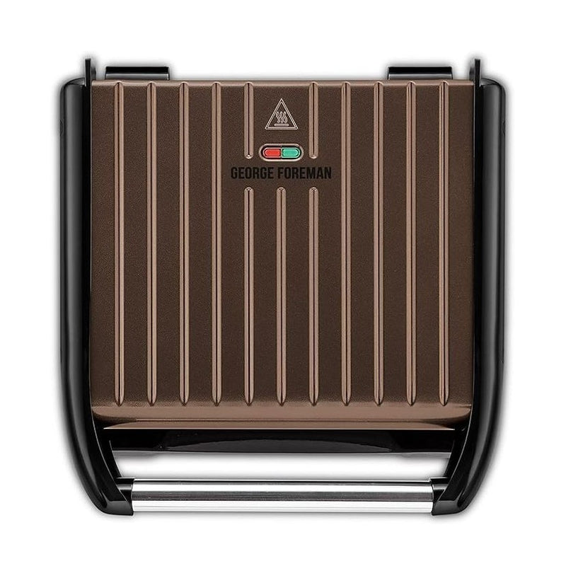George Foreman Large Steel Grill, Hot Plate & Sandwich Maker Non-Stick - Dark Bronze - 25053