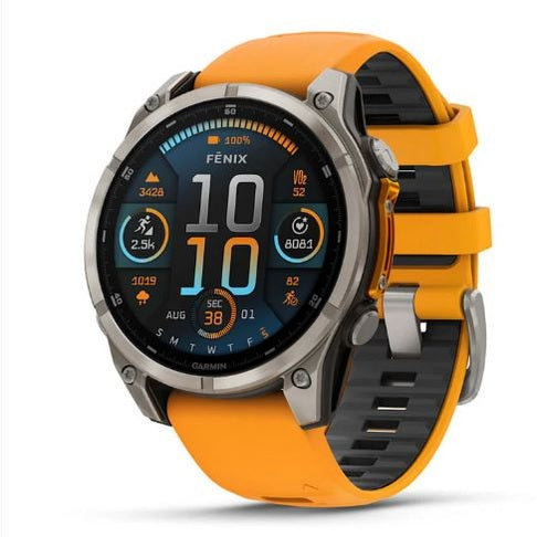 Garmin Fenix 8 47mm Amoled Sapphire Smartwatch - Spark Orange/Graphite | 49-GAR-010-02904-11