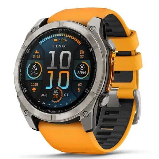 Garmin Fenix 8 51mm Amoled Sapphire Smartwatch - Spark Orange/Graphite | 49-GAR-010-02905-11