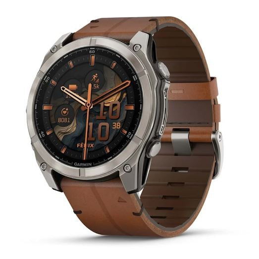 Garmin Fenix 8 51mm Amoled Sapphire Smartwatch - Carbon Grey/Chestnut | 49-GAR-010-02905-40