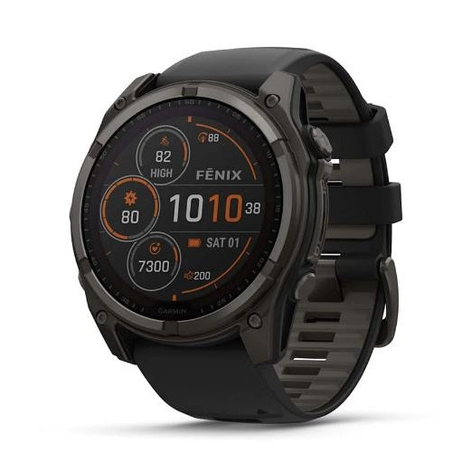 Garmin Fenix 8 51mm Sapphire Solar Smartwatch - Carbon Grey/Black | 49-GAR-010-02907-11