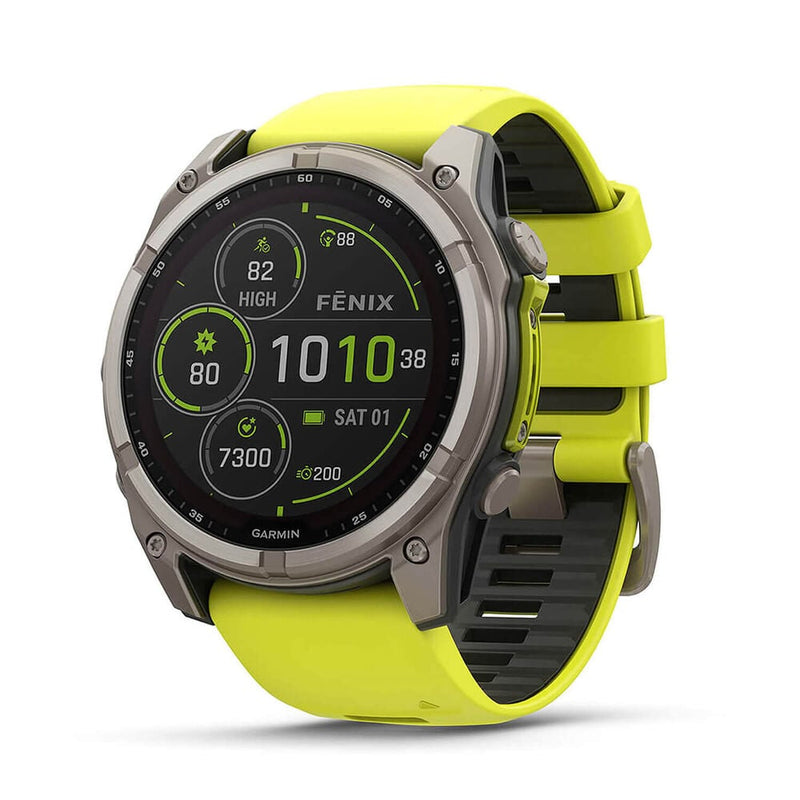 Garmin Fenix 8 51mm Sapphire Solar Smartwatch - Titanium Yellow/Graphite | 49-GAR-010-02907-21
