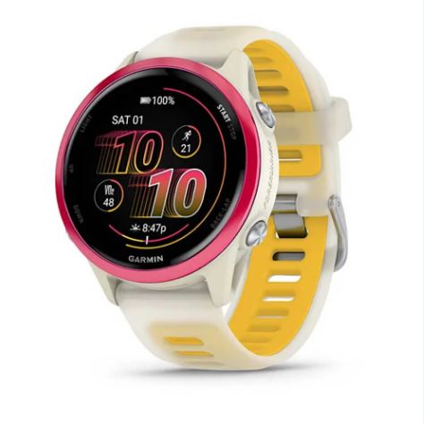Garmin Forerunner 570 42mm Smartwatch - Bone/Raspberry/Mango | 49-GAR-010-02970-02
