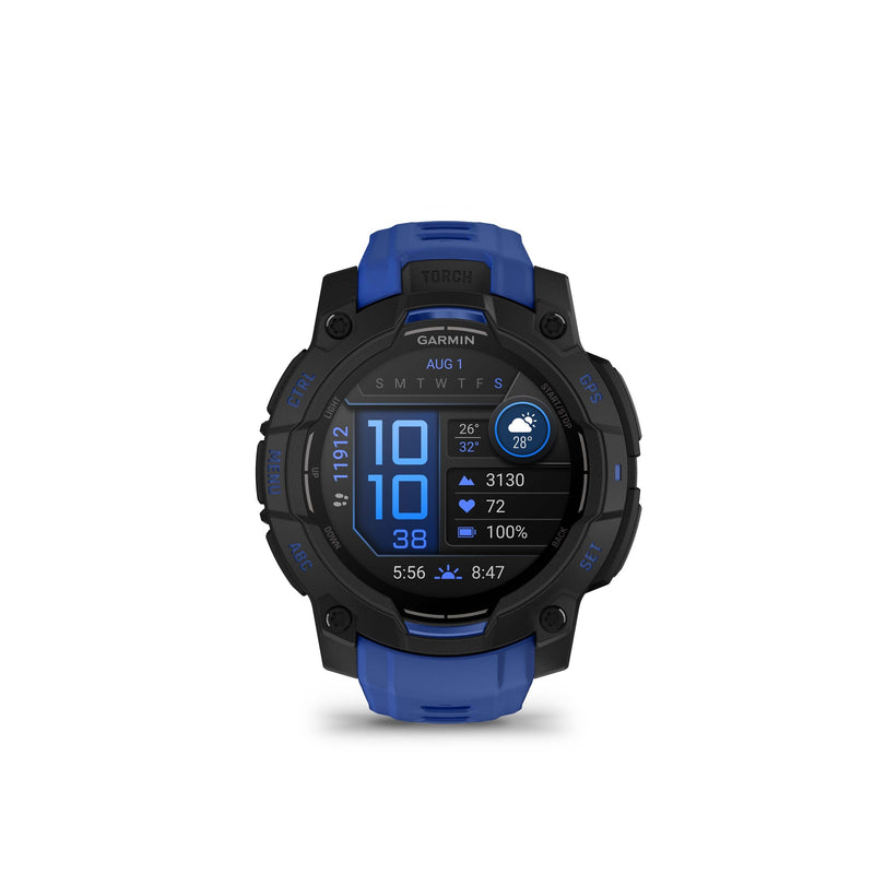 Garmin Instinct 3 45mm Amoled Smartwatch - Black/Bolt Blue | 49-GAR-010-02936-03