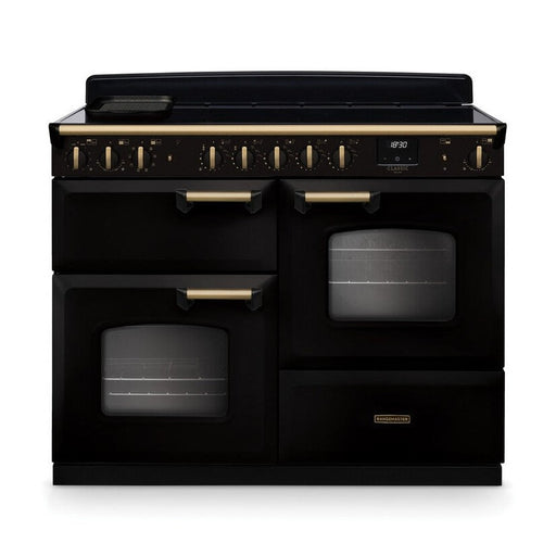 Rangemaster Classic Deluxe 110cm Induction Range Cooker CLDLO110EIPGBL/AB1 - Black/Antique Brass