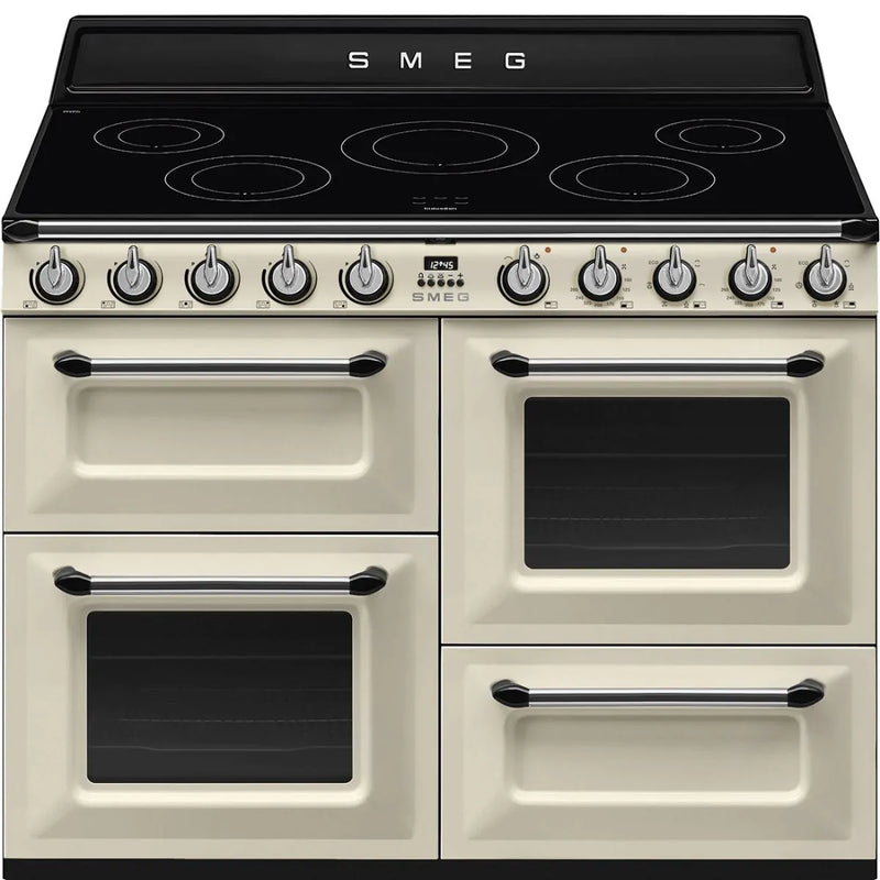 Smeg TR4110IP2 110cm Victoria Traditional 4 Cavity Electric Induction Range Cooker - Cream