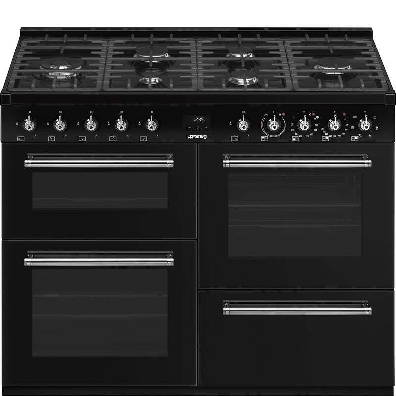 Smeg Classic 110cm Dual Fuel Range Cooker - Black | CX113GMBL