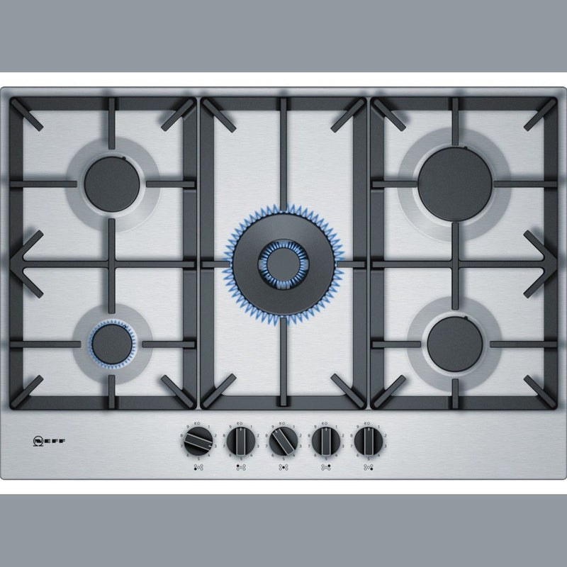 NEFF 5 BURNER GAS HOB 75CM - STAINLESS STEEL