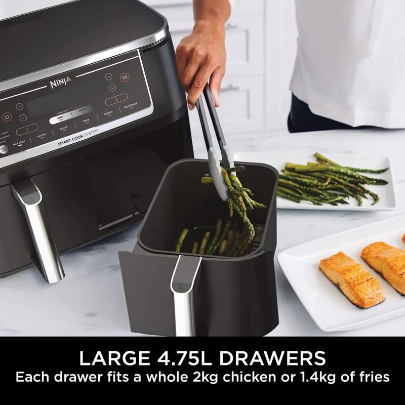 Ninja 9.5L Dual Zone Air Fryer With Probe - Black | AF451UK