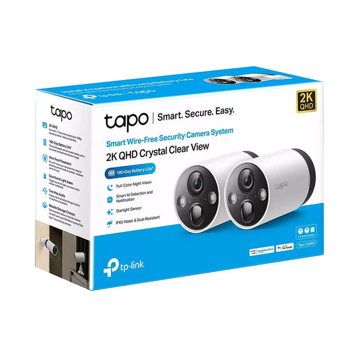 TAPO OUTDOOR SMART 2 SECURITY CAMERA SOUND & LIGHT ALARM NIGHT VISION WIRED or WIRELESS