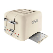 Delonghi Argento Flora Cream 4 Slice Toaster | CT04.BG