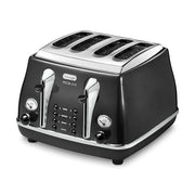 DeLonghi Icona Micalite 4 Slice Toaster - Black | CTOM4003.BK