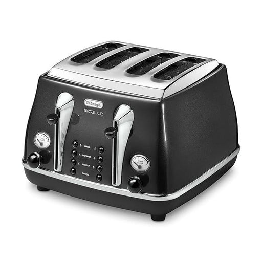 DeLonghi Icona Micalite 4 Slice Toaster - Black | CTOM4003.BK