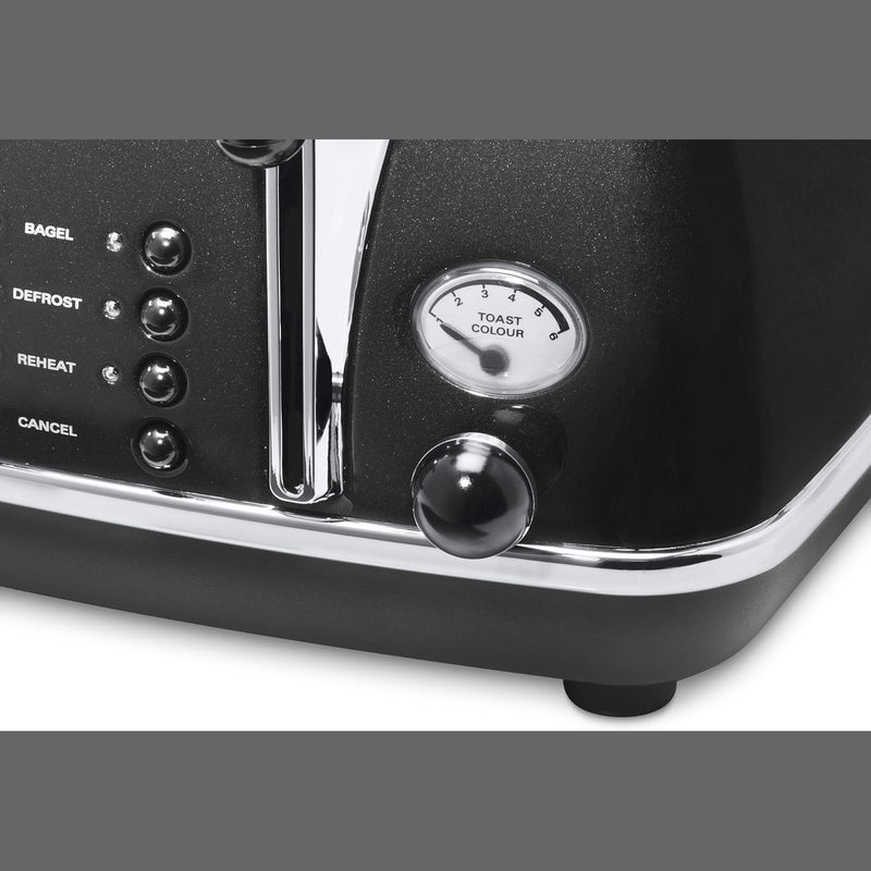 DeLonghi Icona Micalite 4 Slice Toaster - Black | CTOM4003.BK