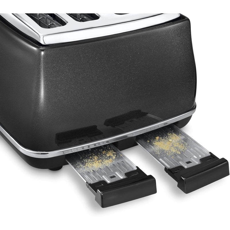 DeLonghi Icona Micalite 4 Slice Toaster - Black | CTOM4003.BK