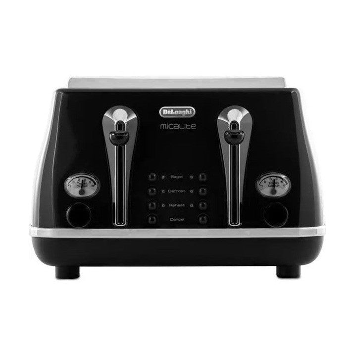 DeLonghi Icona Micalite 4 Slice Toaster - Black | CTOM4003.BK