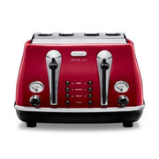 DeLonghi Icona Micalite 4 Slice Toaster - Red | CTOM4003.R