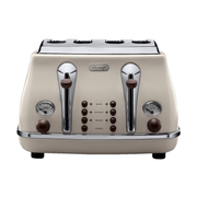 DeLonghi Icona Vintage Cream 4 Slice Toaster | CTOV4003.BG