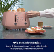 DeLonghi Eclettica 4 Slice Toaster - Pink | CTY4003.PK