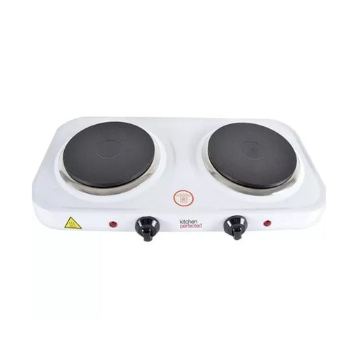 Lloytron KitchenPerfected E4202WH 2000W Double Hotplate - White| 27555