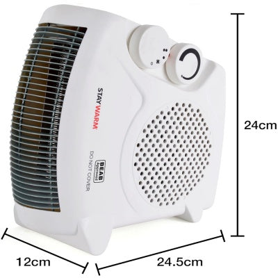 Lloytron StayWarm Upright & Flatbed 2kW Fan Heater - White | F2003WH