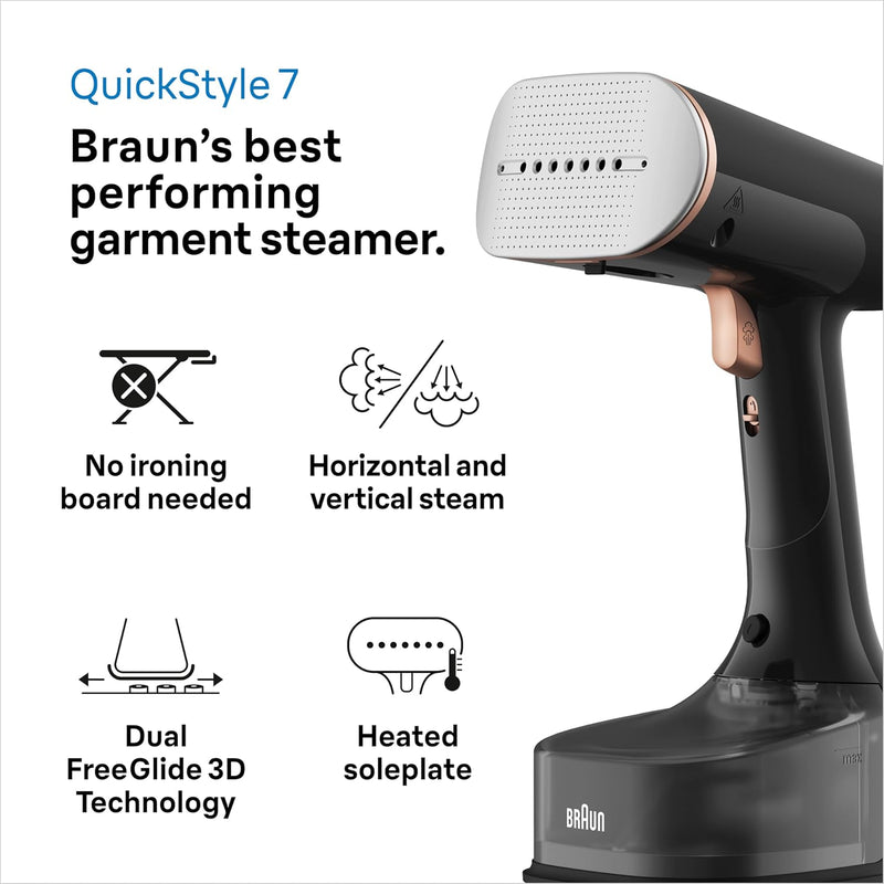 Braun QuickStyle 7 Garment Steamer - Black/Copper | GS7077BK