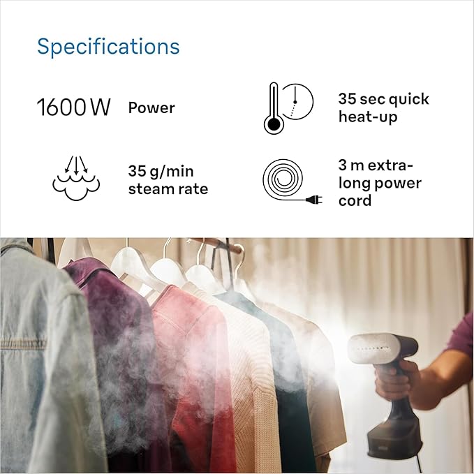 Braun QuickStyle 7 Garment Steamer - Black/Copper | GS7077BK