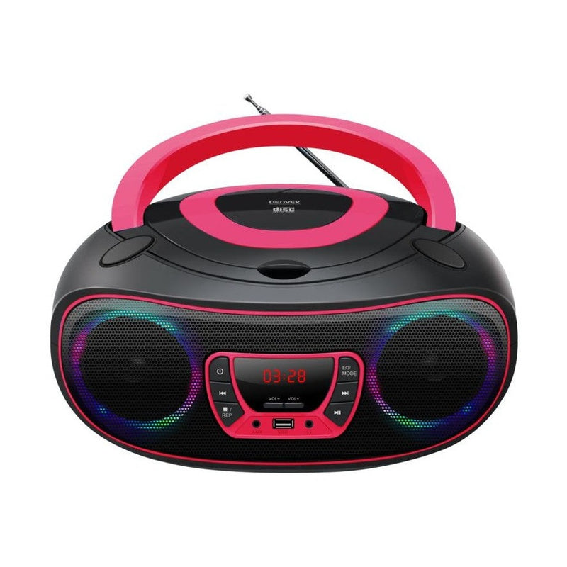 Denver TCL-212BTPINK CD/USB/FM Bluetooth Boombox - Pink