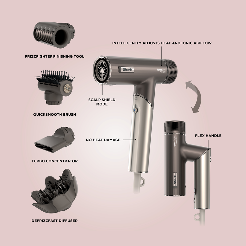 Shark SpeedStyle Pro Flex 4-In-1 Hair Dryer - Mocha Silver | HD542UK