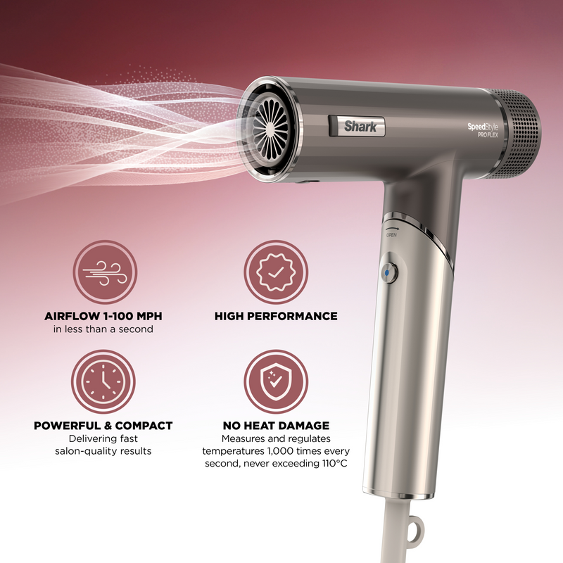 Shark SpeedStyle Pro Flex 4-In-1 Hair Dryer - Mocha Silver | HD542UK