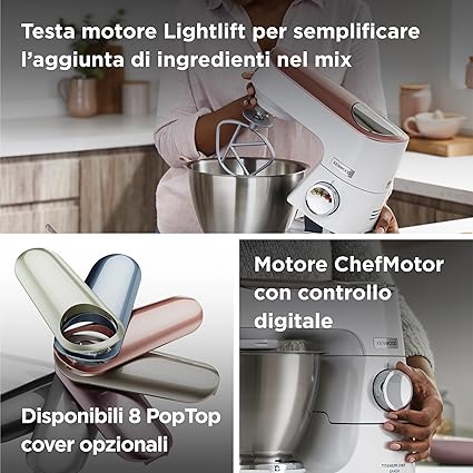 Kenwood Titanium Chef Baker Stand Mixer - White | KVC65.001WH