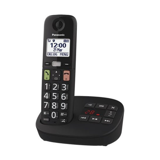 Panasonic KX-TGU130EB Big Button Cordless Phone with Answering Machine Black