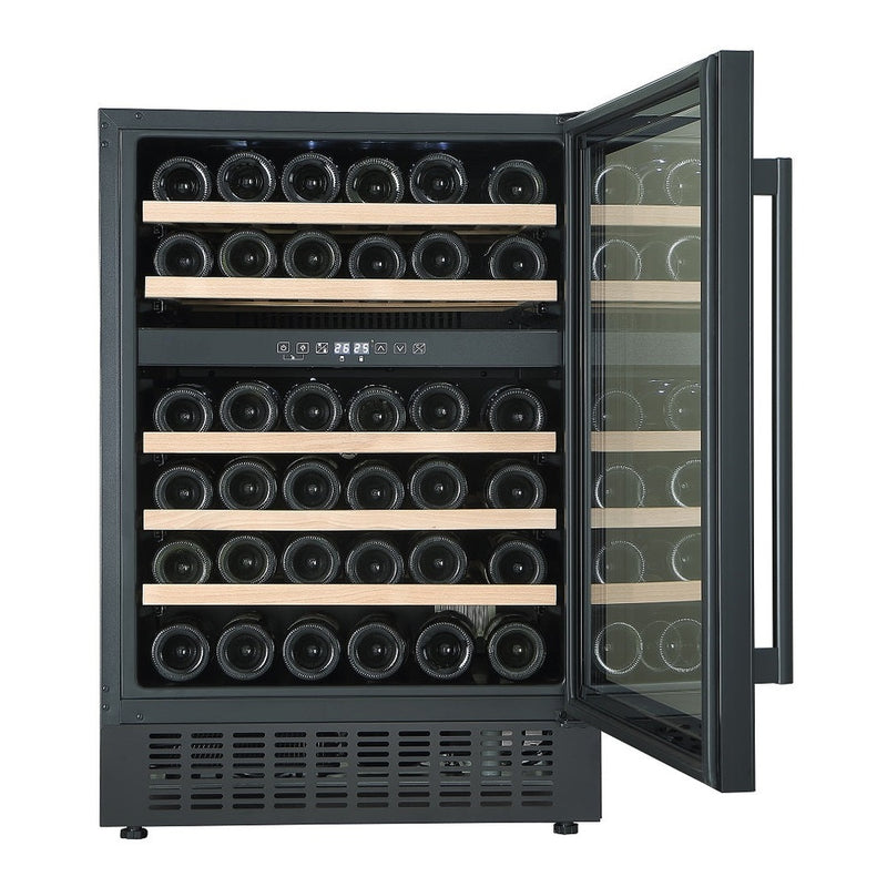 PowerPoint 46 Bottle Dual Zone Wine Cooler - Black Glass | P3946HDZ