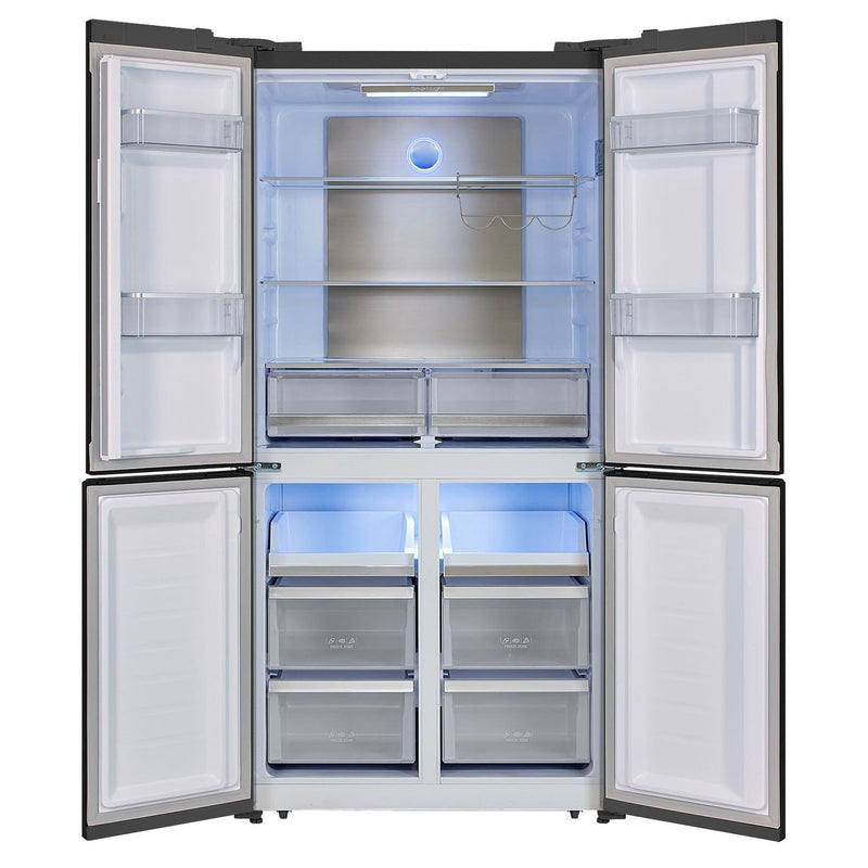 PowerPoint French Style Fridge Freezer - Black Glass | P9917CDSKBLG