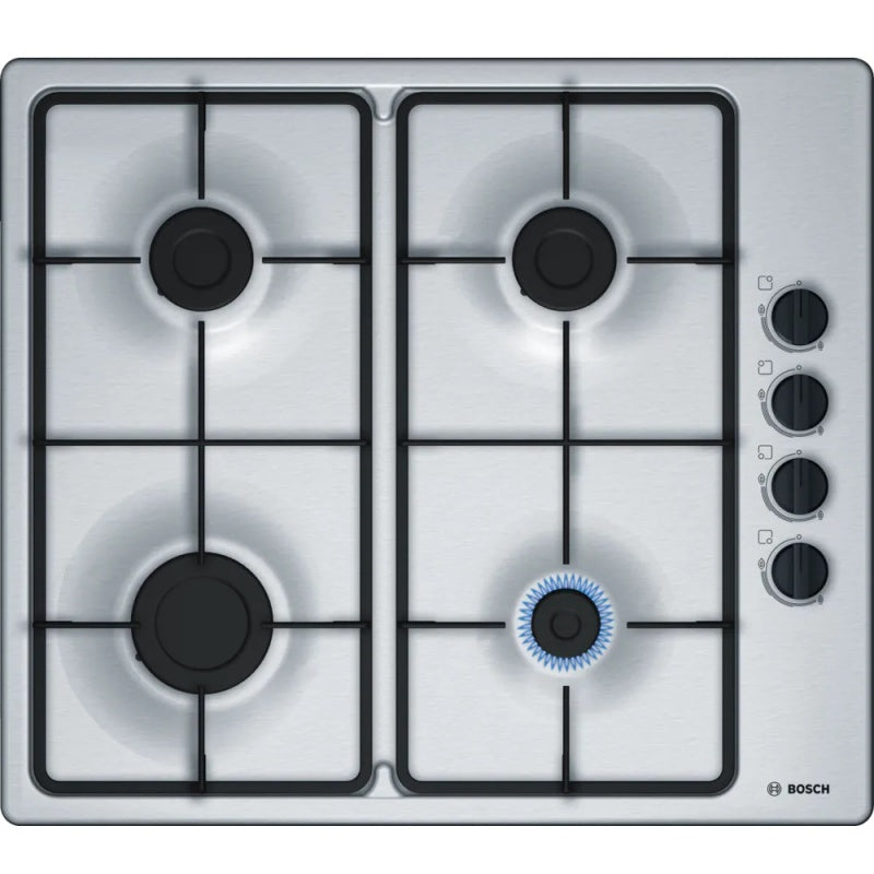 Bosch Series 2 58cm 4 Burner Gas Hob - Brushed Steel | PBP6B5B60
