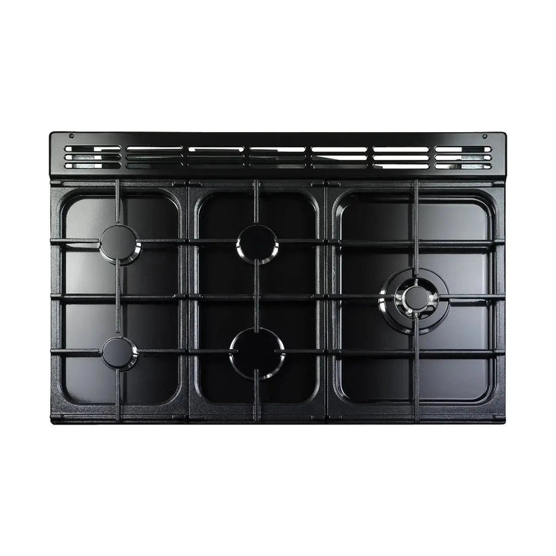 Rangemaster Classic 90cm Dual Fuel Range Cooker - Gloss Black with Chrome Trim | CL90DFPGBL/CM1