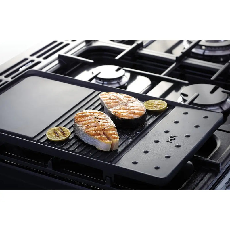 Rangemaster Classic 90cm Dual Fuel Range Cooker - Gloss Black with Chrome Trim | CL90DFPGBL/CM1
